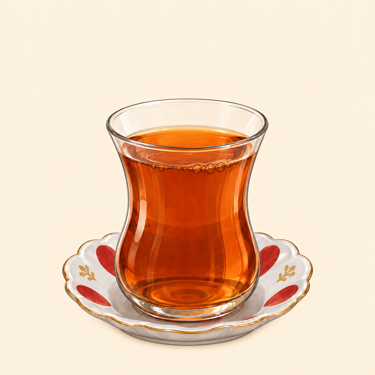 استکان چای ایرانی روی نعلبکی